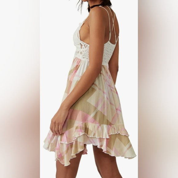 Free People Adella Printed Mini Slip Dress - Sleeveless M - Picture 2 of 2